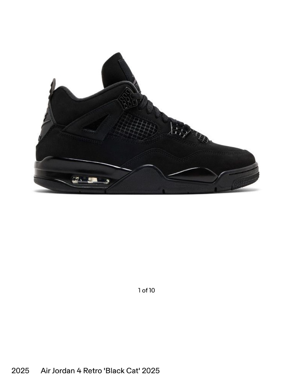 Nike Air Jordan 4 Retro 'Black Cat' - Black